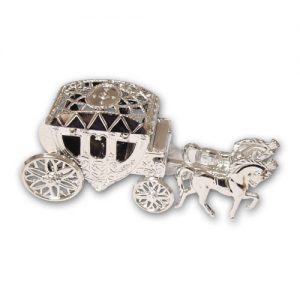 Item # 163Z - Bruidskoets Zilver - Ca. 10x6 cm - Kunststof 6 St